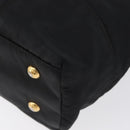 PRADA Hand Bag Nylon Black Gold Auth 170969-15