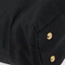 PRADA Hand Bag Nylon Black Gold Auth 170969-16