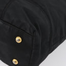 PRADA Hand Bag Nylon Black Gold Auth 170969-17