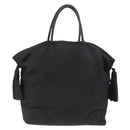 PRADA Hand Bag Nylon Black Gold Auth 170969-2