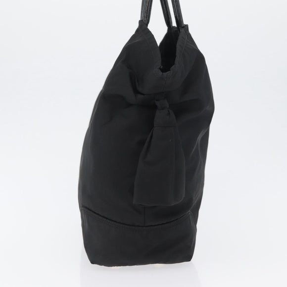 PRADA Hand Bag Nylon Black Gold Auth 170969