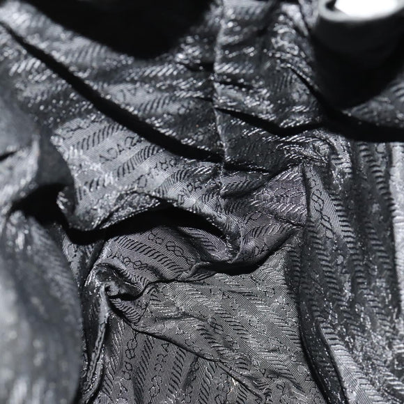 PRADA Backpack Nylon Black Silver Auth 170972