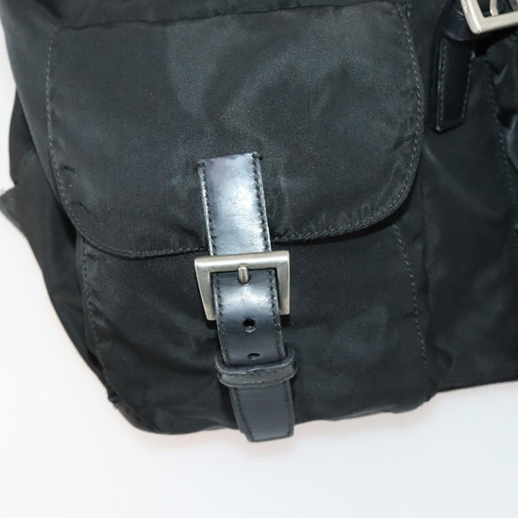 PRADA Backpack Nylon Black Silver Auth 170972