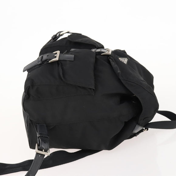 PRADA Backpack Nylon Black Silver Auth 170972