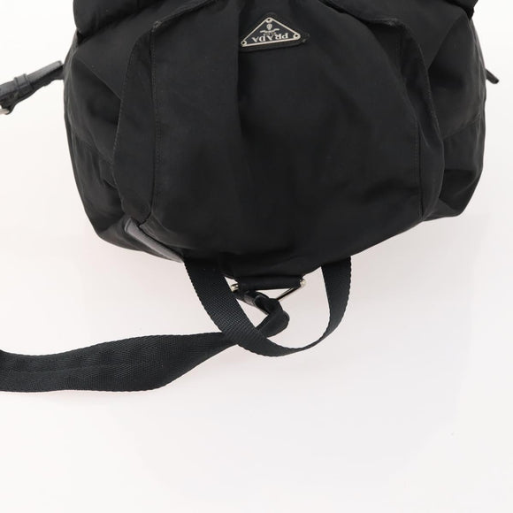 PRADA Backpack Nylon Black Silver Auth 170972