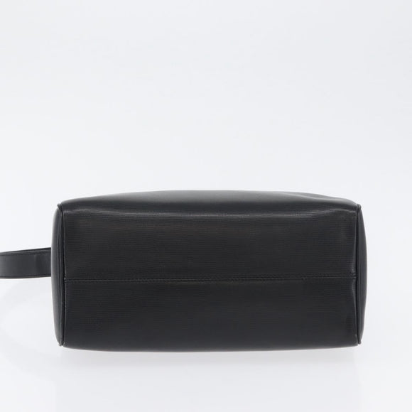 CELINE Circle Shoulder Bag Leather Black Gold Auth 170992