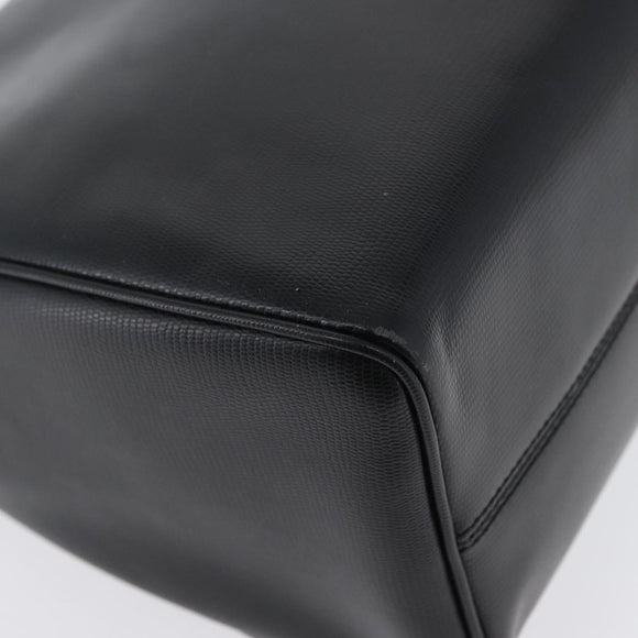 CELINE Circle Shoulder Bag Leather Black Gold Auth 170992