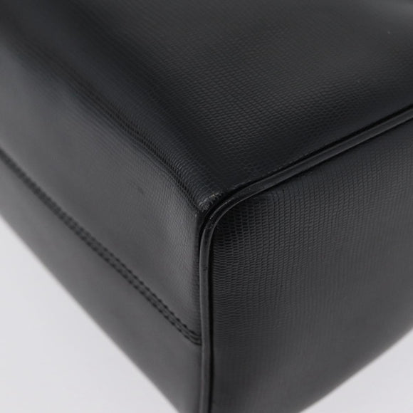 CELINE Cirkel Schoudertas Leer Zwart Goud Auth 170992