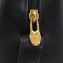 CELINE Circle Shoulder Bag Leather Black Gold Auth 170992-18