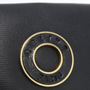 CELINE Circle Shoulder Bag Leather Black Gold Auth 170992-19