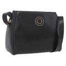 CELINE Cirkel Schoudertas Leer Zwart Goud Auth 170992-1