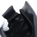 CELINE Circle Shoulder Bag Leather Black Gold Auth 170992-21