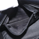 CELINE Circle Shoulder Bag Leather Black Gold Auth 170992-11