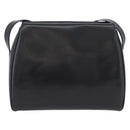 CELINE Circle Shoulder Bag Leather Black Gold Auth 170992-2