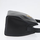 CELINE Circle Shoulder Bag Leather Black Gold Auth 170992-3