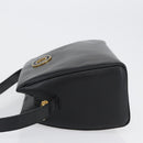 CELINE Circle Shoulder Bag Leather Black Gold Auth 170992-4