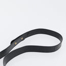 CELINE Circle Shoulder Bag Leather Black Gold Auth 170992-14