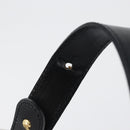 CELINE Circle Shoulder Bag Leather Black Gold Auth 170992-8