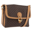 CELINE Macadam Canvas Shoulder Bag PVC Leather Brown Gold Auth 170993-1