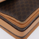 CELINE Macadam Canvas Shoulder Bag PVC Leather Brown Gold Auth 170993-9