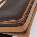 CELINE Macadam Canvas Shoulder Bag PVC Leather Brown Gold Auth 170993-16