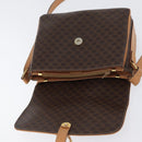 CELINE Macadam Canvas Shoulder Bag PVC Leather Brown Gold Auth 170993-19