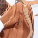 CELINE Macadam Canvas Shoulder Bag PVC Leather Brown Gold Auth 170993-20