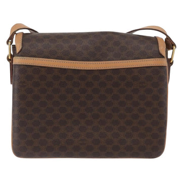 CELINE Macadam Canvas Shoulder Bag PVC Leather Brown Gold Auth 170993 - 0