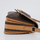 CELINE Macadam Canvas Shoulder Bag PVC Leather Brown Gold Auth 170993-3