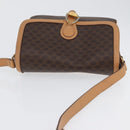 CELINE Macadam Canvas Shoulder Bag PVC Leather Brown Gold Auth 170993-6