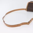 CELINE Macadam Canvas Shoulder Bag PVC Leather Brown Gold Auth 170993-7