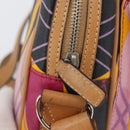 Christian Dior Shoulder Bag Coated Canvas Multicolor Silver Auth 170996-10