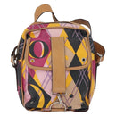 Christian Dior Shoulder Bag Coated Canvas Multicolor Silver Auth 170996-13