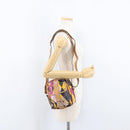 Christian Dior Shoulder Bag Coated Canvas Multicolor Silver Auth 170996-24