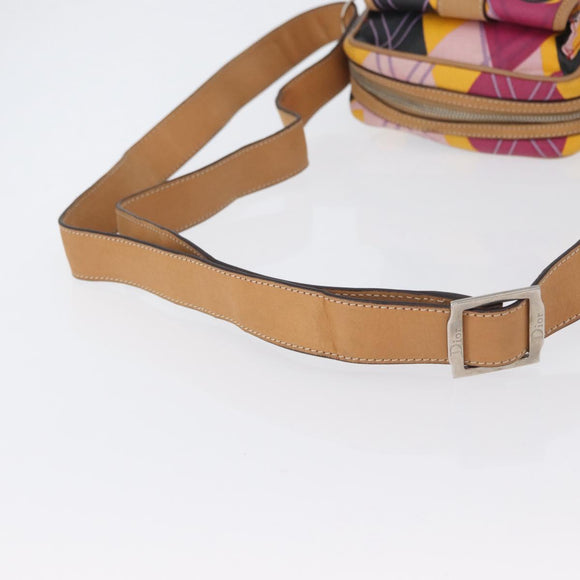 Christian Dior Shoulder Bag Coated Canvas Multicolor Silver Auth 170996