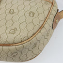 Christian Dior Honeycomb Canvas Shoulder Bag PVC Beige Gold Auth 170997-9