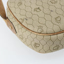 Christian Dior Honeycomb Canvas Shoulder Bag PVC Beige Gold Auth 170997-16