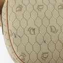 Christian Dior Honeycomb Canvas Shoulder Bag PVC Beige Gold Auth 170997-10