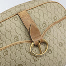 Christian Dior Honeycomb Canvas Shoulder Bag PVC Beige Gold Auth 170997-17