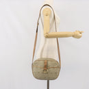 Christian Dior Honeycomb Canvas Shoulder Bag PVC Beige Gold Auth 170997-24