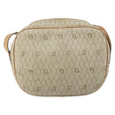 Christian Dior Honeycomb Canvas Shoulder Bag PVC Beige Gold Auth 170997-2