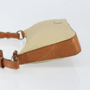 PRADA Handpouch Nylon Leder Beige Silber Auth 171021-4