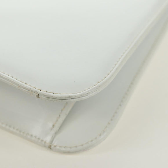 Salvatore Ferragamo Handtas Leer Wit Goud Auth 171023A
