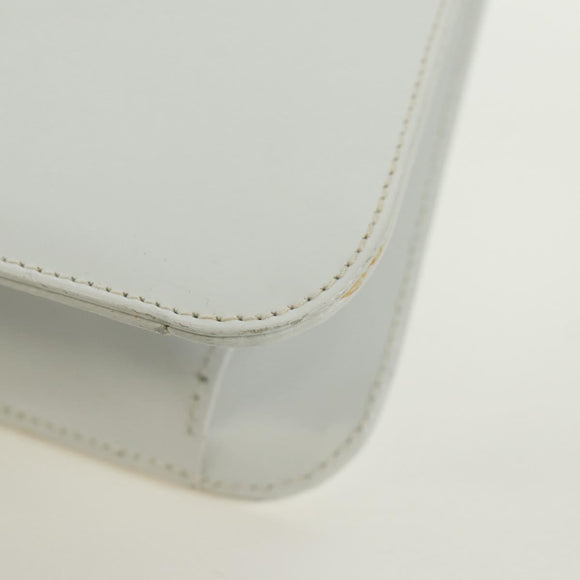 Salvatore Ferragamo Handtas Leer Wit Goud Auth 171023A