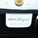 Salvatore Ferragamo Handtas Leer Wit Goud Auth 171023A-11