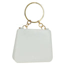 Salvatore Ferragamo Handtas Leer Wit Goud Auth 171023A-1
