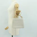 Salvatore Ferragamo Handtas Leer Wit Goud Auth 171023A-24