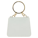 Salvatore Ferragamo Handtas Leer Wit Goud Auth 171023A-13