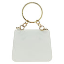 Salvatore Ferragamo Hand Bag Leather White Gold Auth 171023A-2