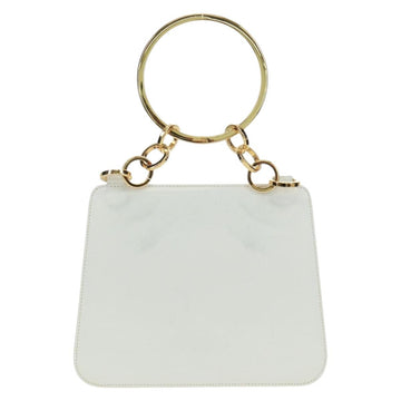 Salvatore Ferragamo Hand Bag Leather White Gold Auth 171023A - 0